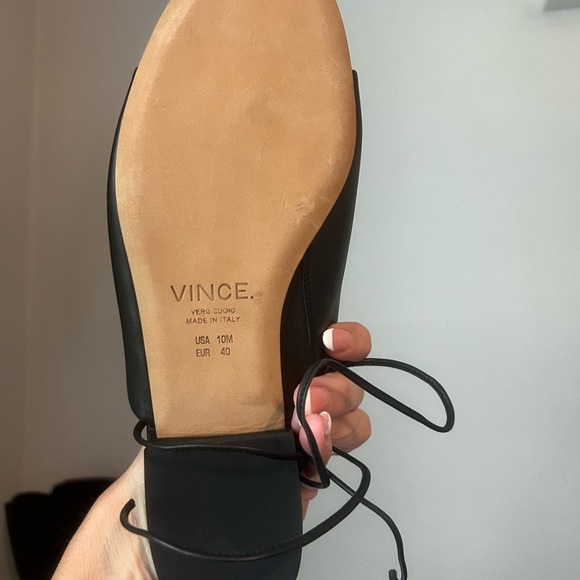 Vince Black Sandals with Open Back Design and lace up ankle wrap - Picture 3 of 8